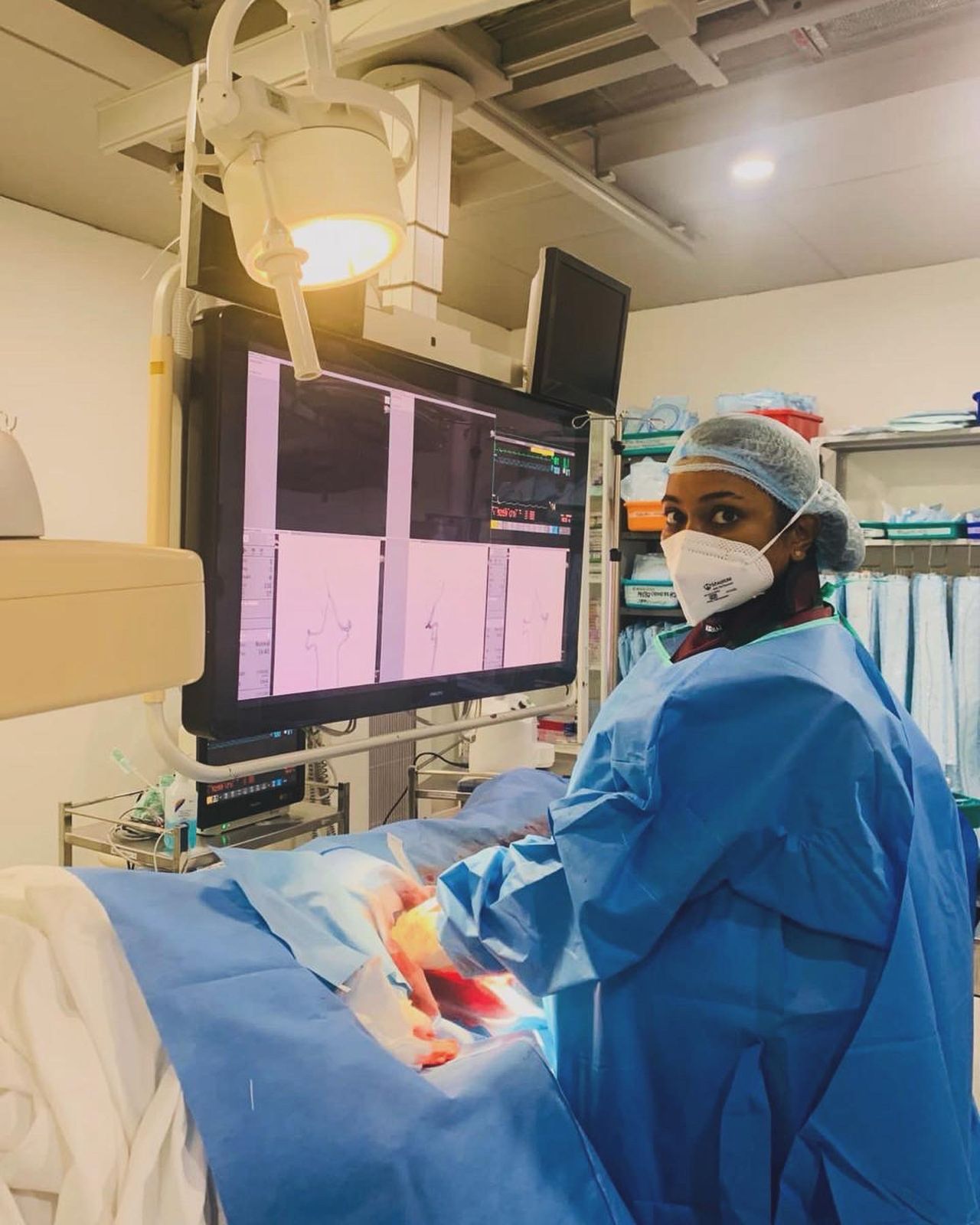 Dr. Bijjiga Siphora Krupalini performing a neuro-interventional procedure